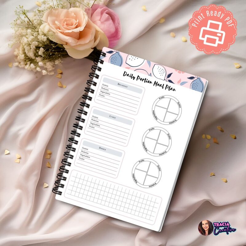A5 Daily Meal Planner Insert for portion control