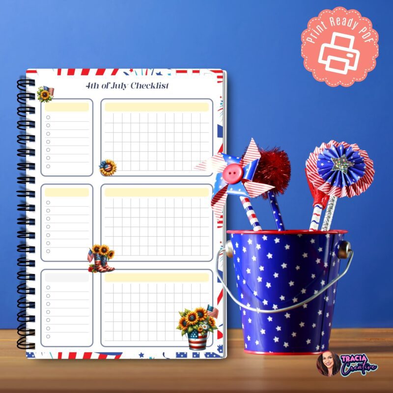 4th of July Checklist Planner A5 Insert
