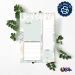 Printable daily planner in soft pastel colors showing daily layout with sections for tasks, appointments, and notes - undated 2024-2025 PDF download