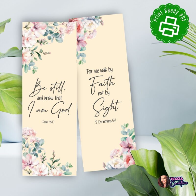 Bible Verse Bookmark with Psalm 46:10 design