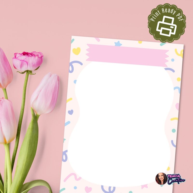 A5 printable planner notepad with cute designs