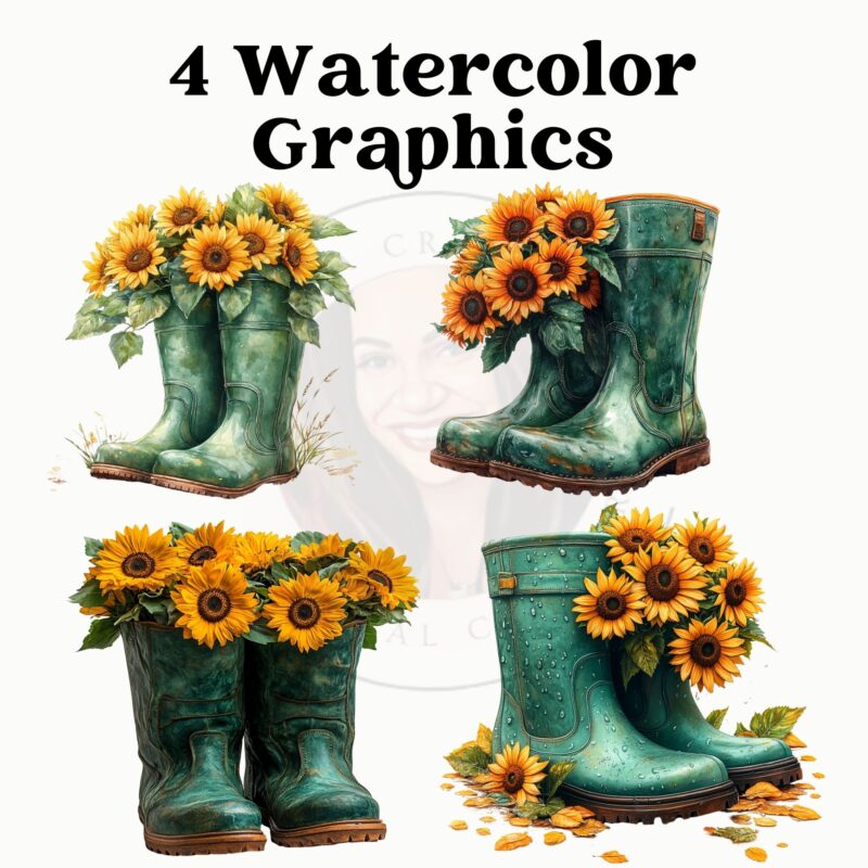 Green rain boots PNG transparent background