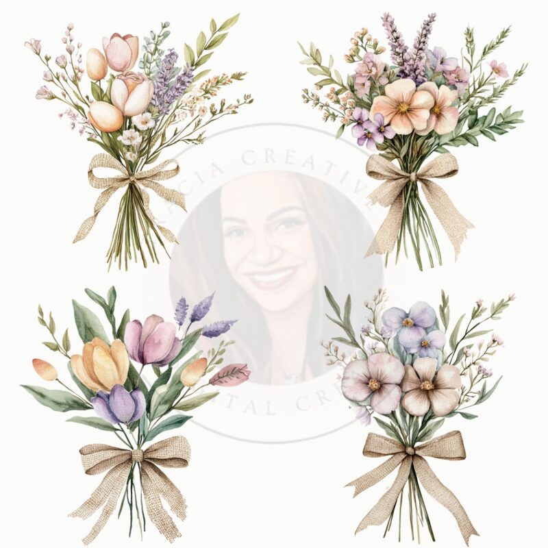 Floral clipart PNG open in Canva editor