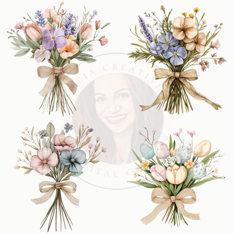 Elegant pastel floral arrangement digital download