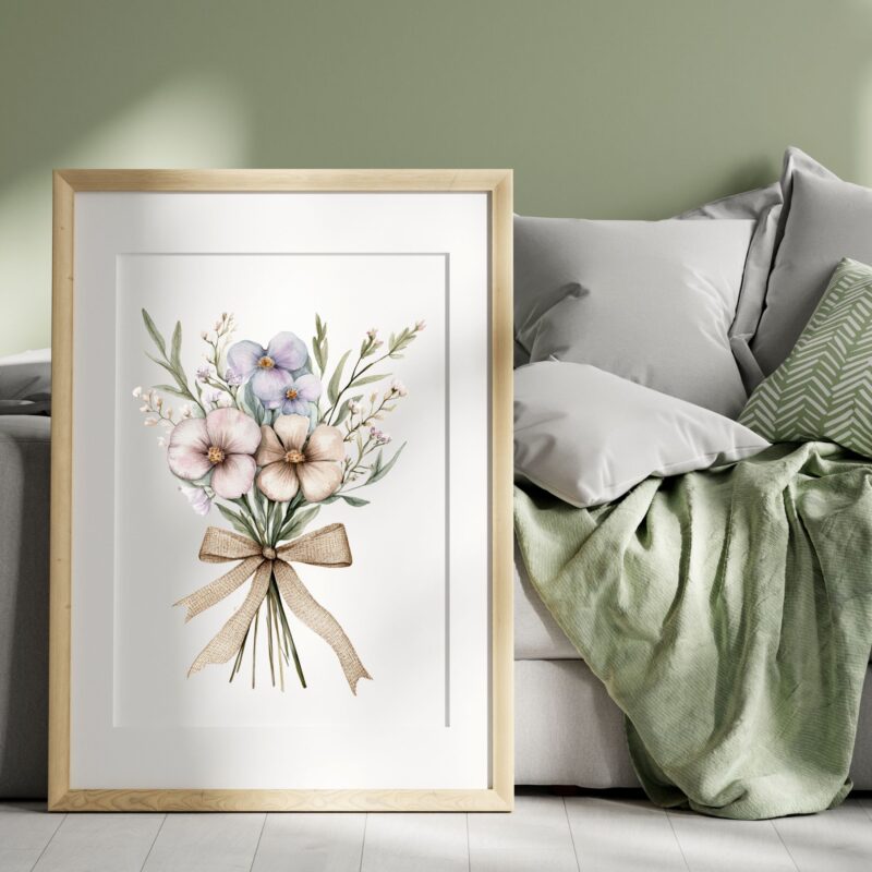 Romantic pastel floral PNG for scrapbooking