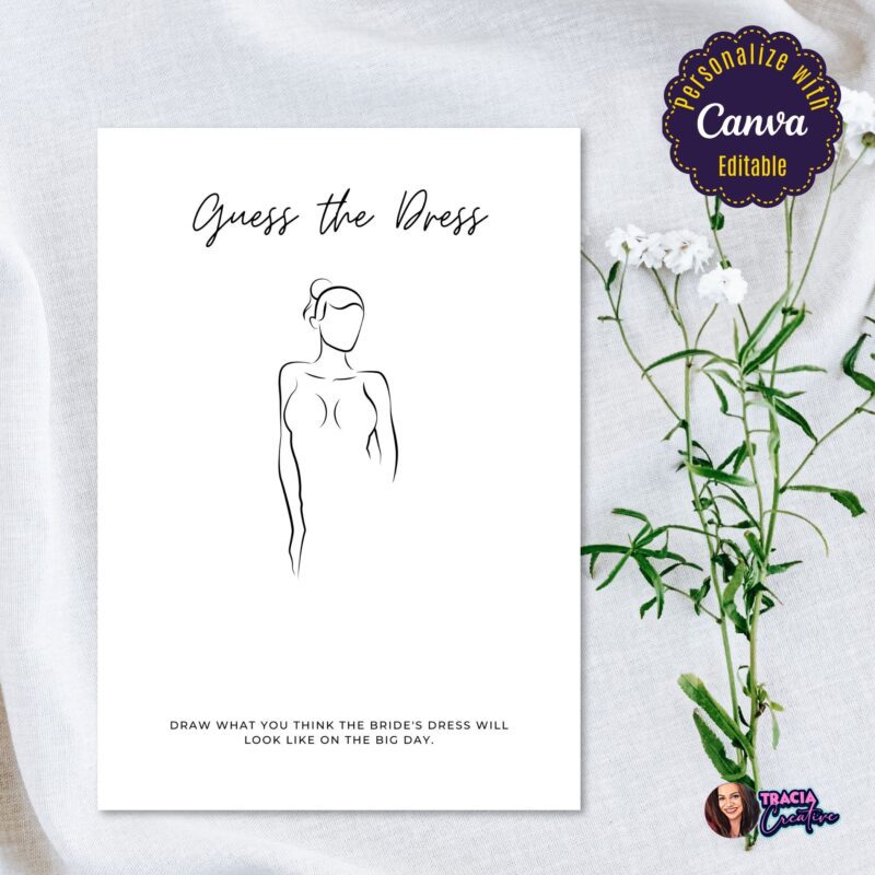 Printable bridal shower game in minimalist design