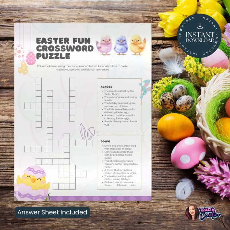 Easter Crossword Puzzle Printable – Festive Holiday Game