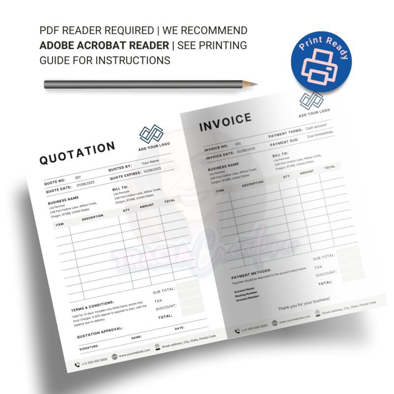 Professional Quotation Form Minimalist Design Canva