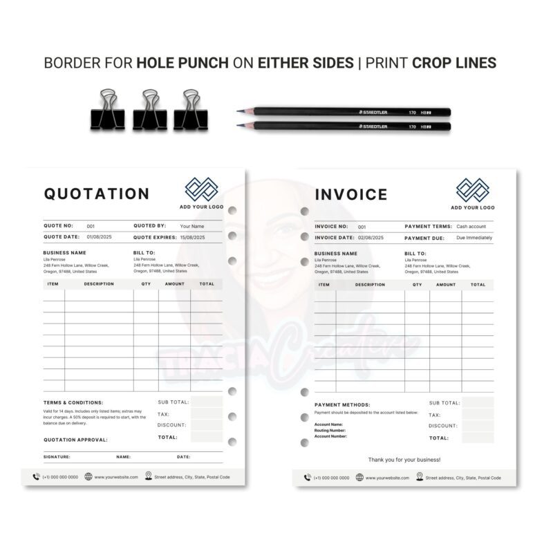 Printable Business Accounting Forms Bundle Editable in Canva