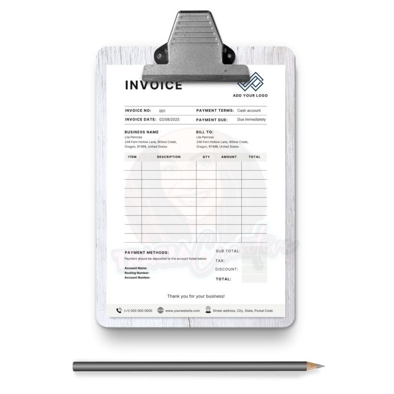 Clean Receipt, Invoice, and Quote Templates Editable in Canva