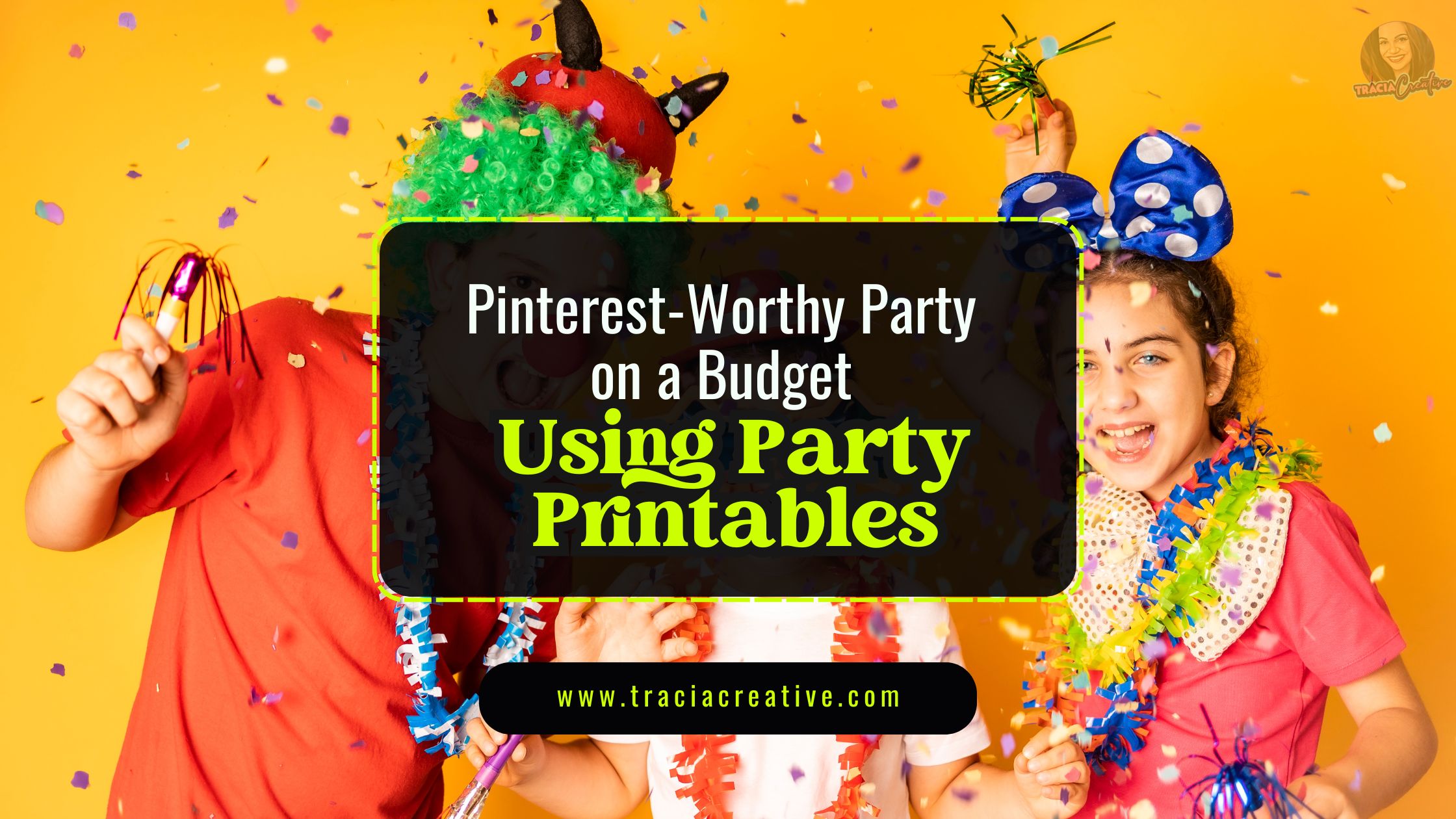 A beautifully styled dessert table for a Pinterest-worthy party, featuring colorful cupcake toppers, food labels, and a themed banner, all created using budget-friendly party printables and DIY decorations.