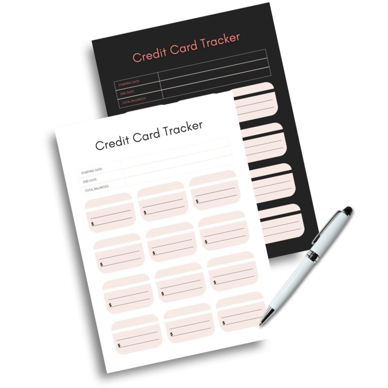 Credit Card Payment Tracker in A4 light mode