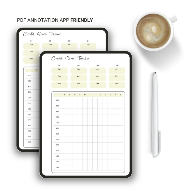 Digital preview of the Credit Score Tracker download