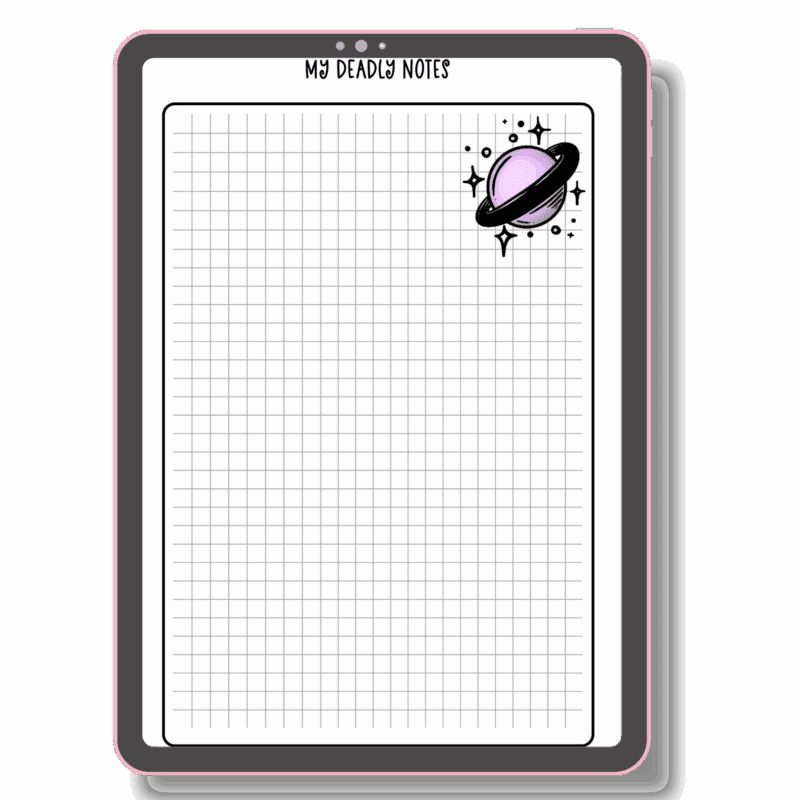 Spooky cute Creepy Pastel Notes Page in pastel goth style