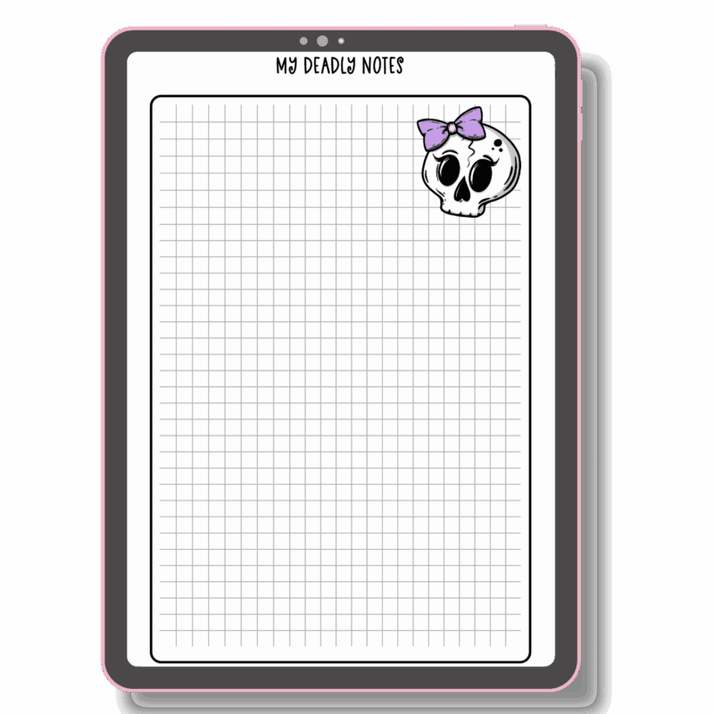 Creepy Pastel Notes Page PDF for planners and creatives