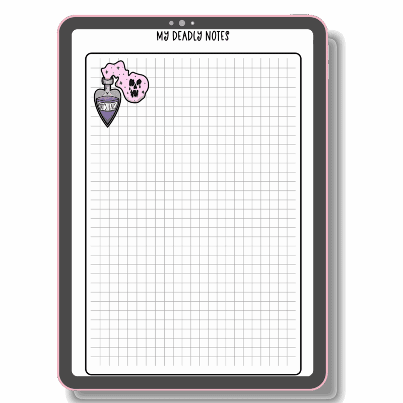 Spooky cute Creepy Pastel Notes Page in pastel goth style