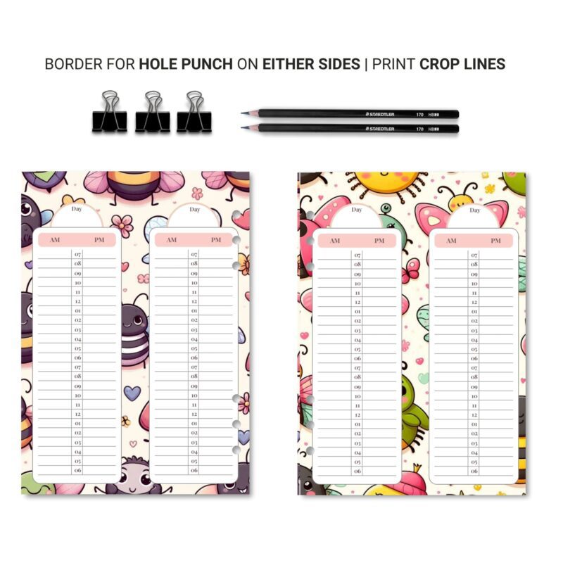 Cute 24 Hour Daily Planner open to show time management sections.