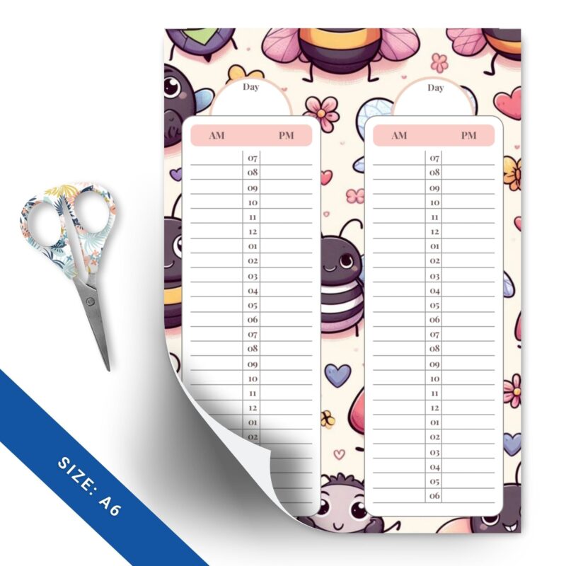 Cute 24 Hour Daily Planner on a clean desk with a pen.
