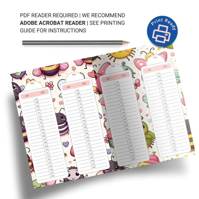 Cute 24 Hour Daily Planner on a clean desk with a pen.