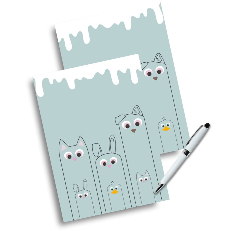 A5 planner dashboard with adorable animals inside a planner