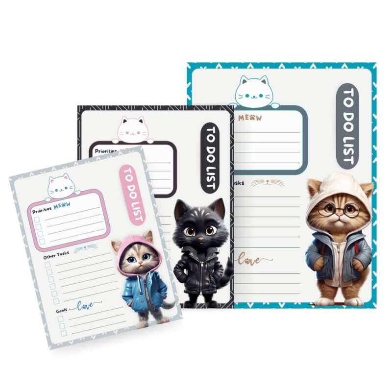 Printable Productivity Planner – cat-themed list with priority section