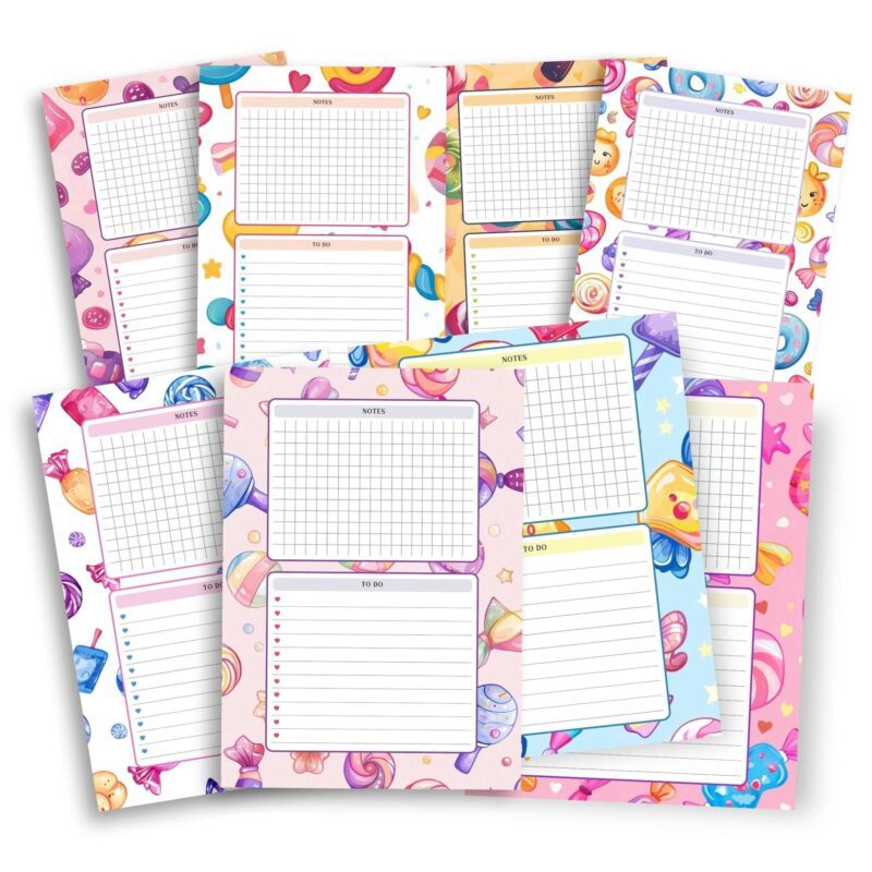 Daily To Do List Planner Insert – kawaii candy theme for daily tasks