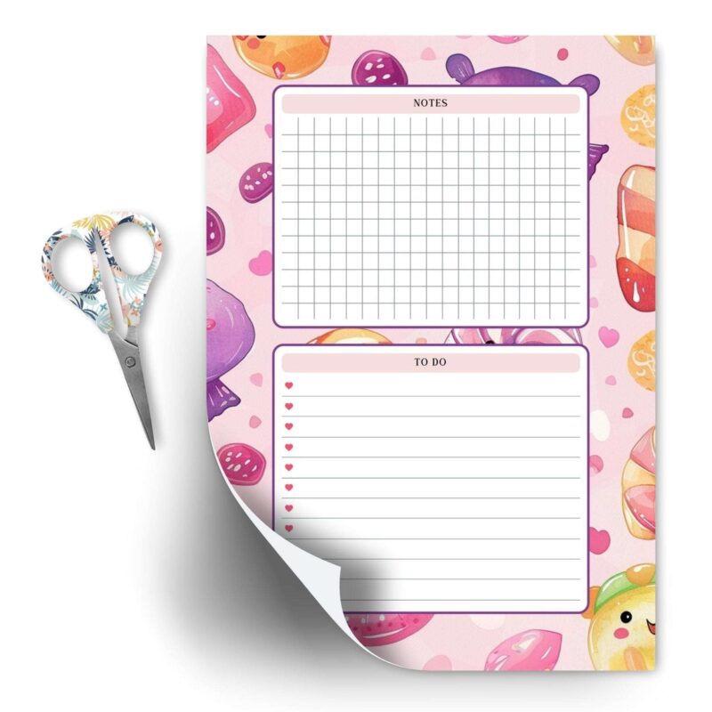Printable Daily To Do List – A5 size with colorful pastel candy