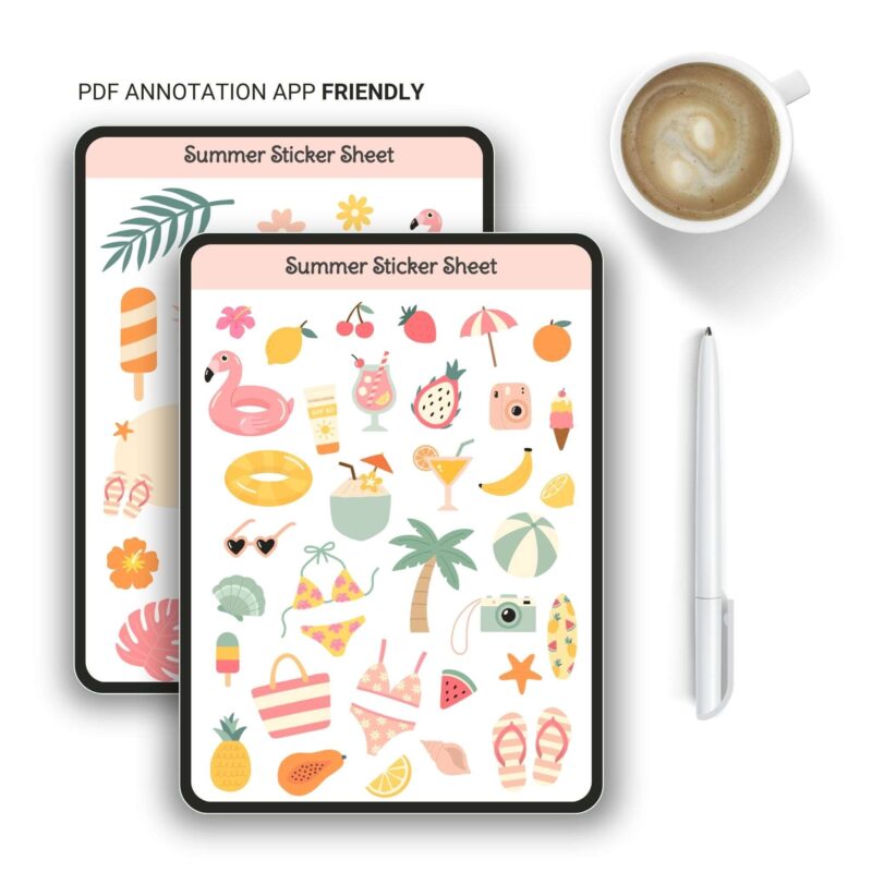 Cute Summer Stickers for Happy Planning
