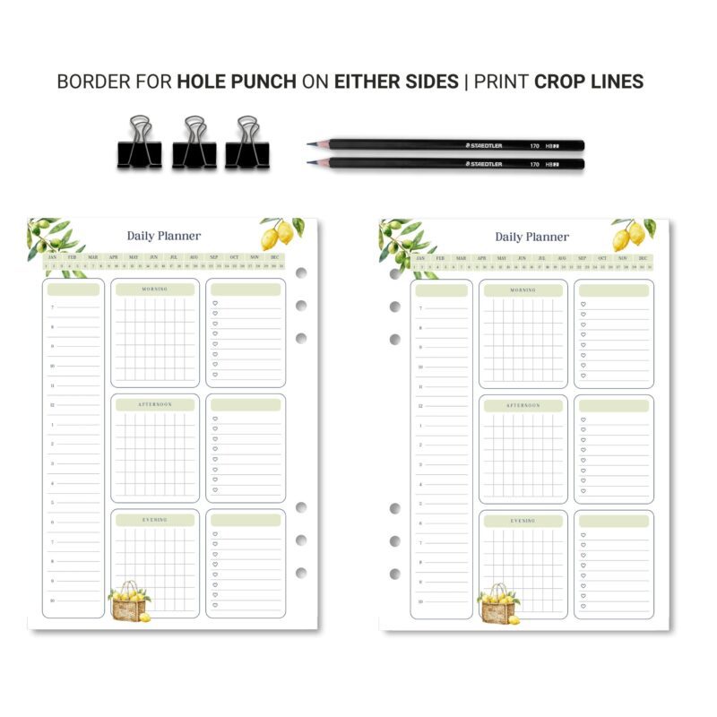Mockup of the A5 Daily Planner insert on a laptop screen, emphasizing its instant download and print-ready format.