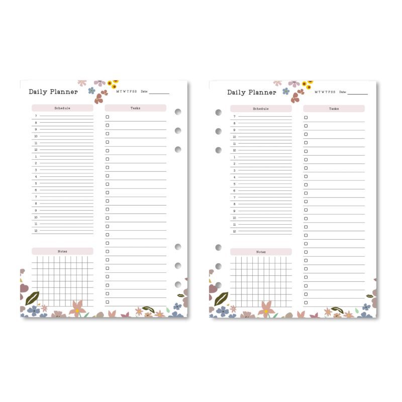 Mockup of the A5 planner insert on a laptop screen, emphasizing its instant download for daily productivity.