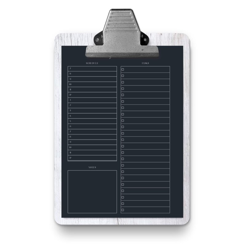 A5 printable daily schedule with tasks and notes