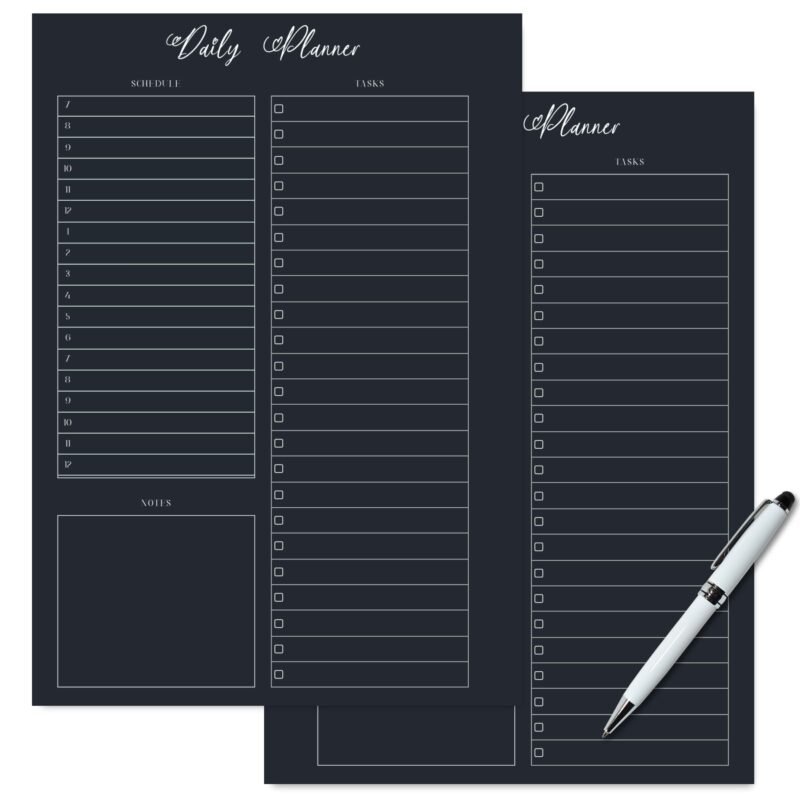 Daily Planner Dark Mode Printable for daily organization