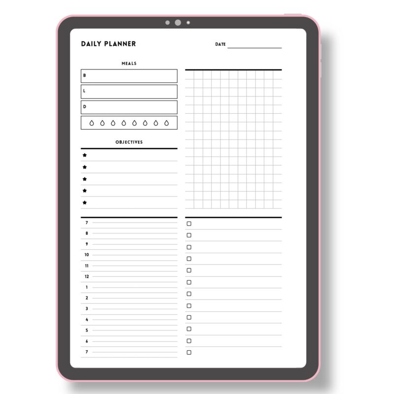 Stack of A5 minimalist daily planner inserts ready for printing.