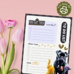 Dog Themed To-Do Lists – whimsical dogs in sunglasses for planning