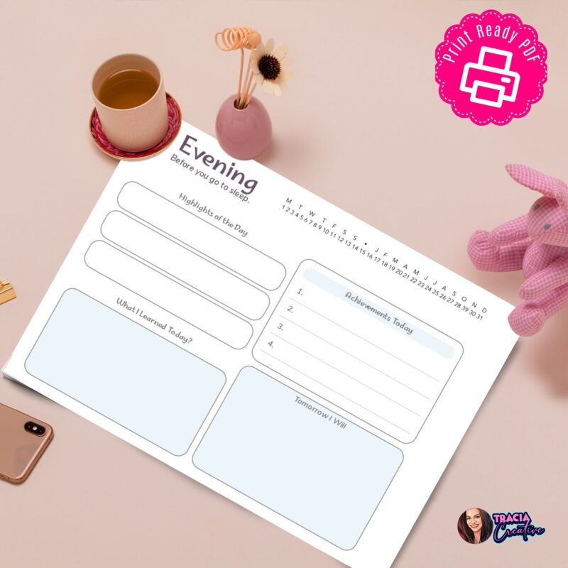 Cute Bugs Morning & Evening Journal digital planner cover
