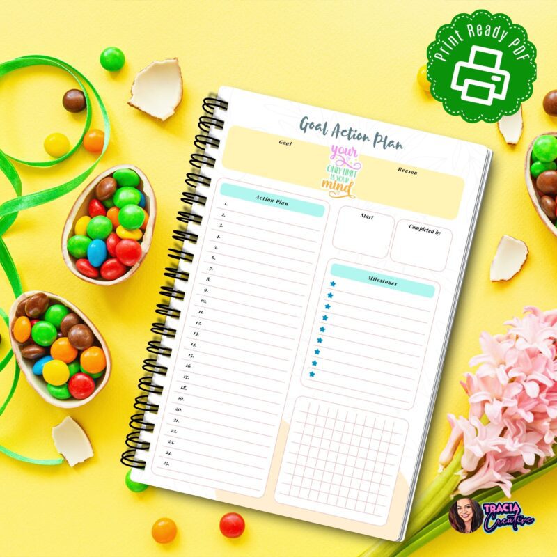 Colorful Goal Action Plan showing SMART goals section.