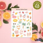Cute Summer Stickers for Planner Decoration