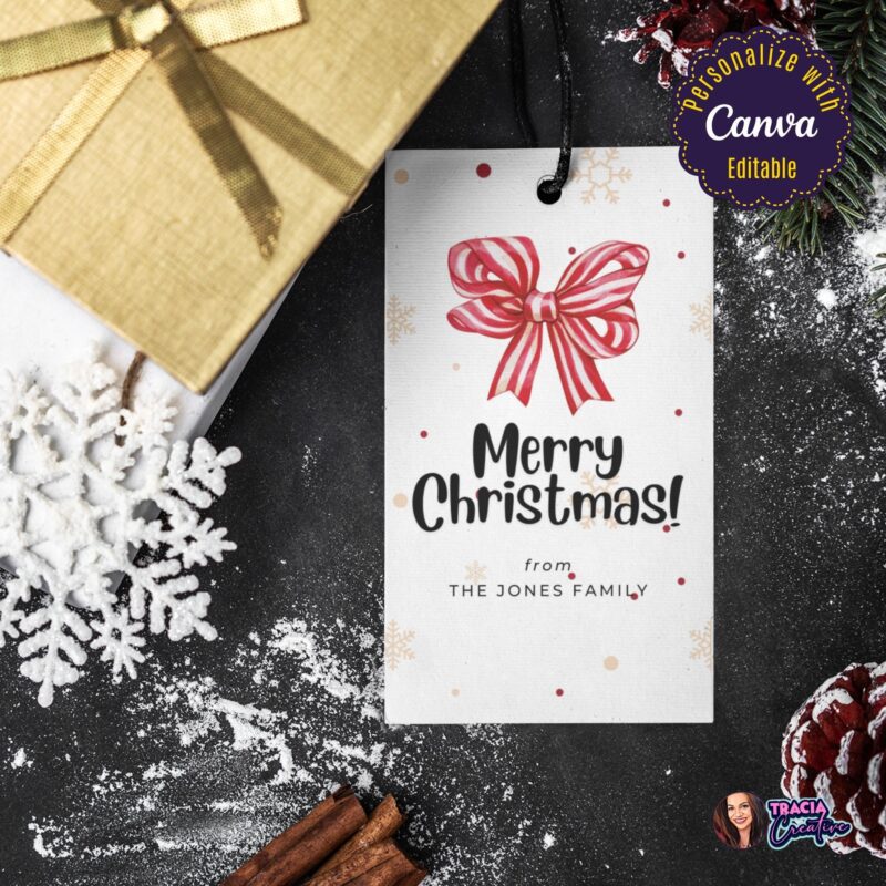 Editable Holiday Tags Canva – customize your Christmas gifts