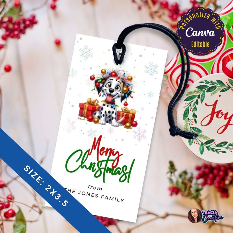 Printable Funny Dog Christmas Tags – humorous dog lover gift tag