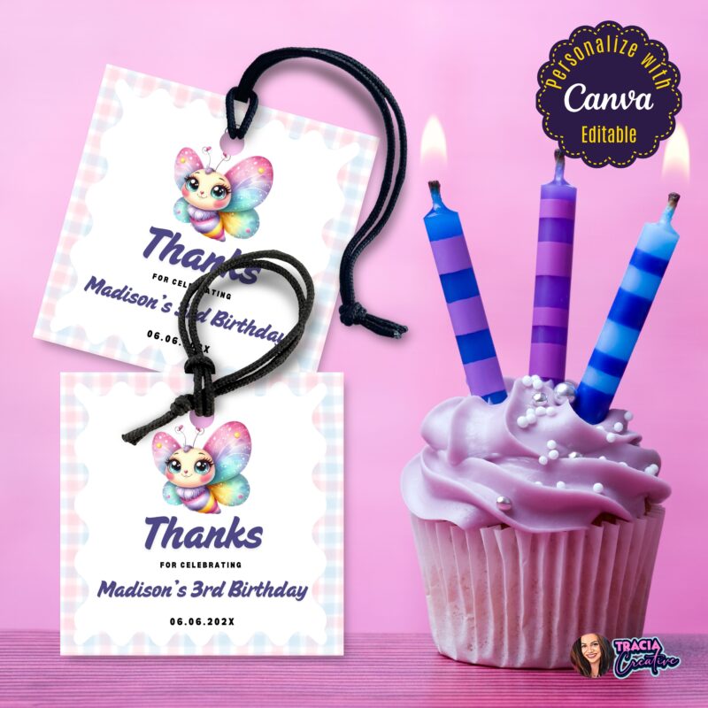 Canva template for butterfly thank you notes