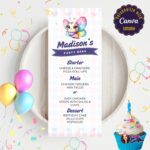 Butterfly Birthday Menu - Whimsical table display with treats