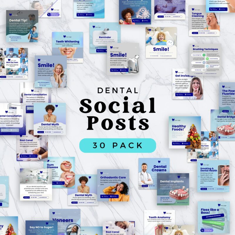 Professional social media content for dentists