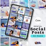 Dentist Instagram Posts 30 Pack social media templates