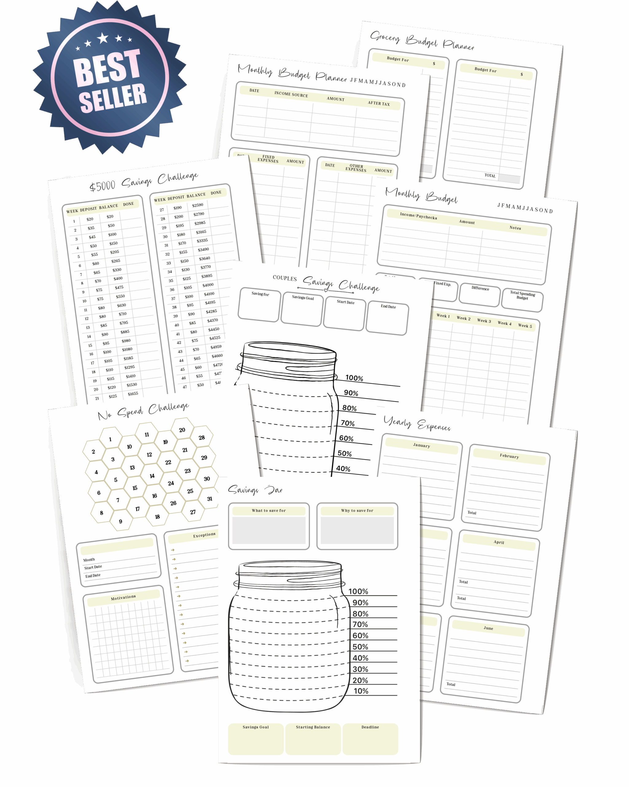 Finance Planner Bundle - 22 Printable A5 Templates
