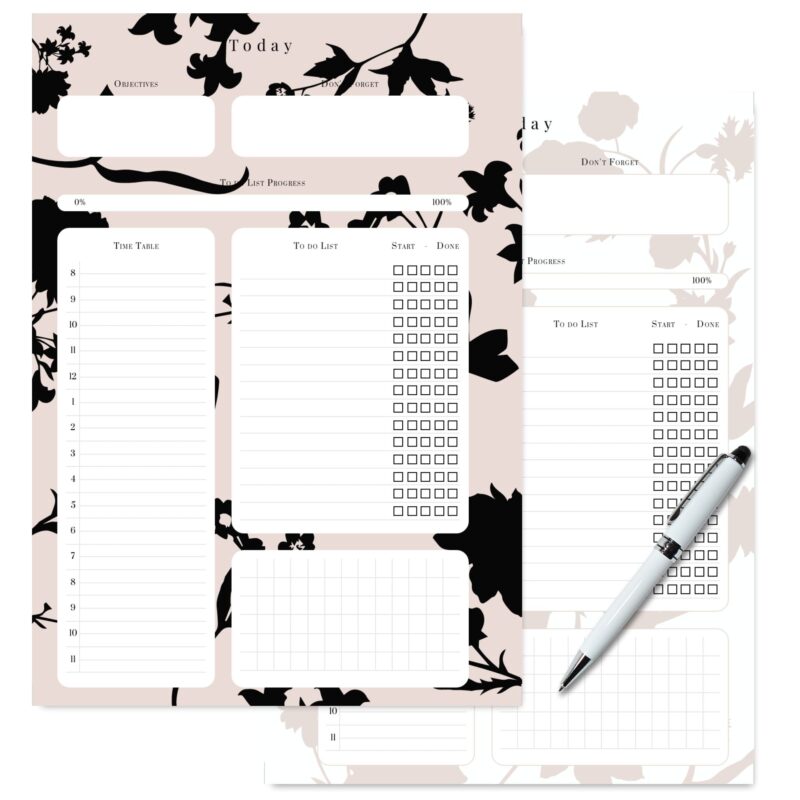 Hand writing on the A5 Daily Project Planner, focusing on the progress tracker.