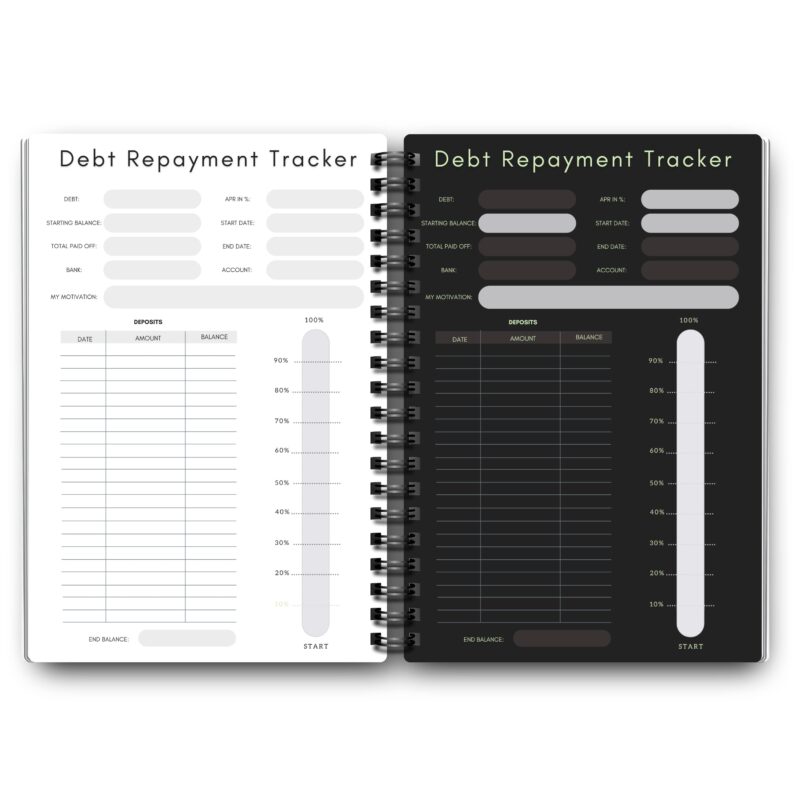 Hand writing payment details into Debt Repayment Tracker.