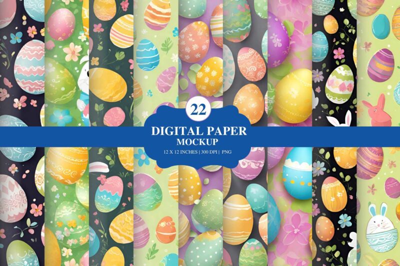 High-resolution Easter themed digital paper pack