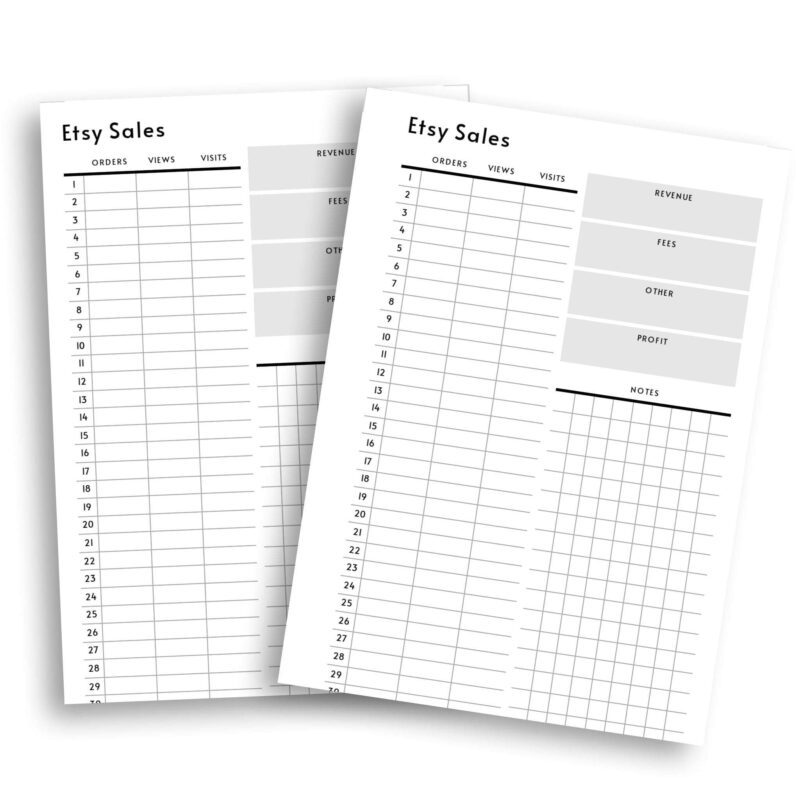 Printable sales log for small business owners