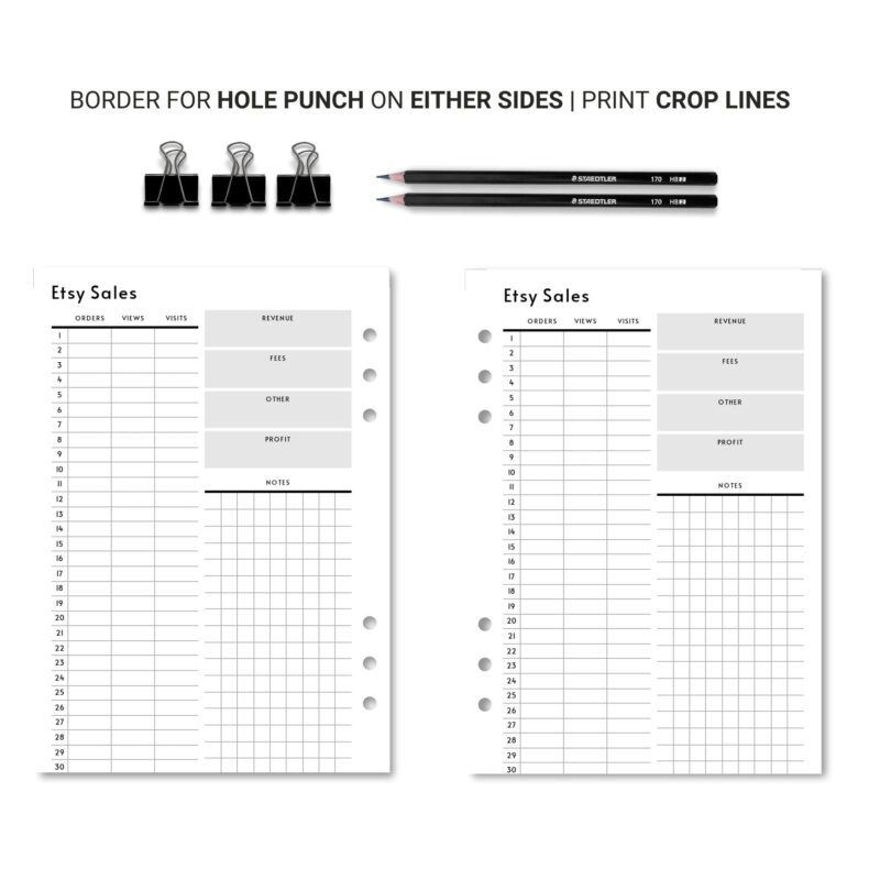 Digital download Etsy sales organizer