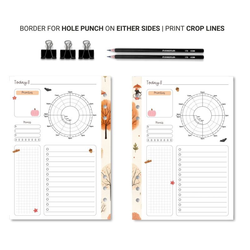 Charming fall planner for daily goals